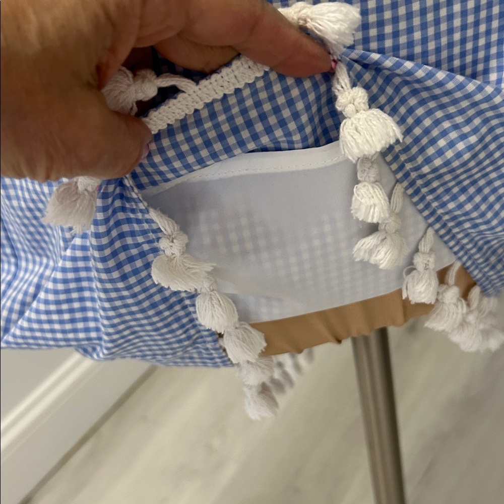 STS Sail to Sable Gingham Pom Pom Trim Dress - Picture 6 of 8